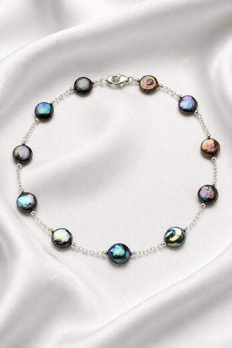 Becoming Tide Coin Pearl Necklace — Sterling Silver