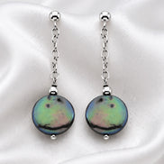 Becoming Tide Coin Pearl Earrings — Sterling Silver