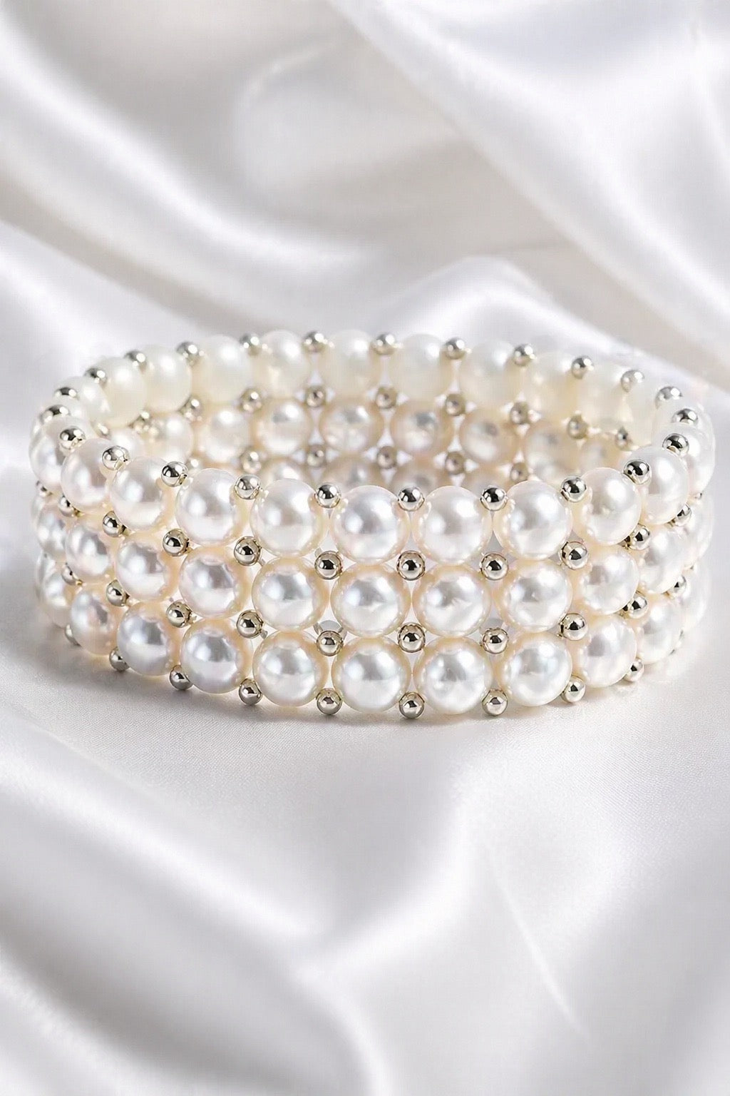 Aurora White Pearl Bracelet — Sterling Silver