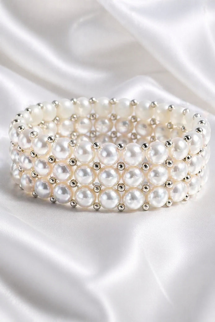 Aurora White Pearl Bracelet — Sterling Silver
