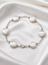 Becoming Tide White Coin Pearl Bracelet — Sterling Silver
