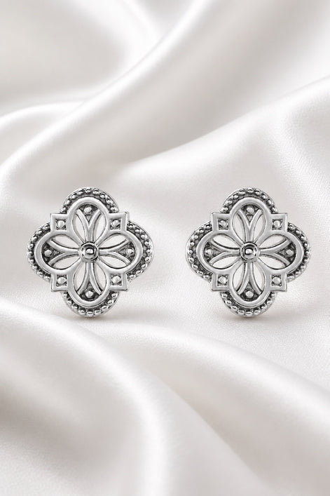 Quiet Bloom Earrings — Sterling Silver