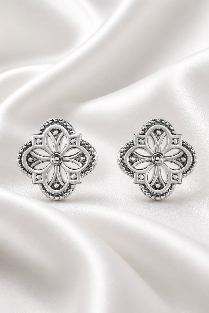 Quiet Bloom Earrings — Sterling Silver