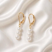 Lunelle Pearl Drop Earrings — 14K Gold-Filled