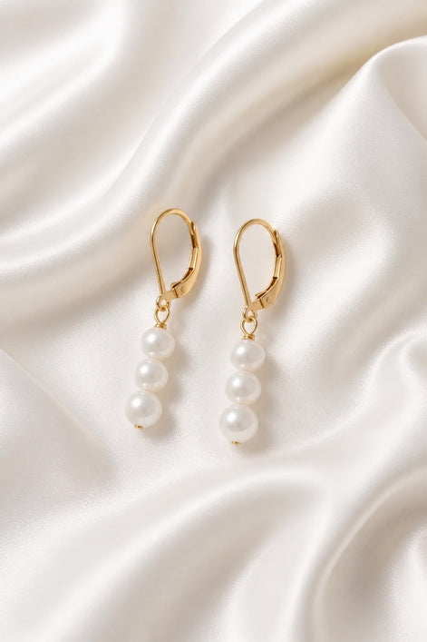 Lunelle Pearl Drop Earrings — 14K Gold-Filled