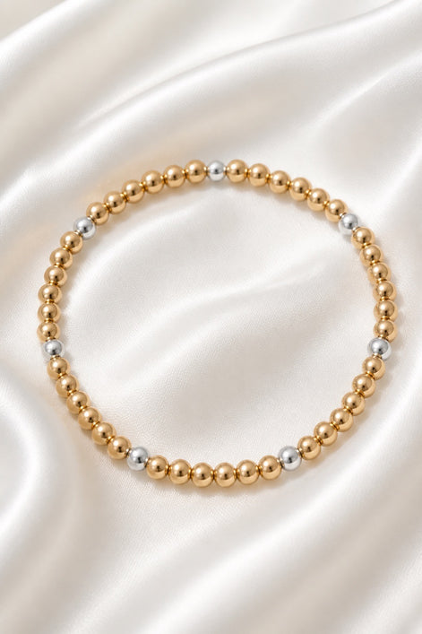 Stillwater Mixed Bead Bracelet — 14K Gold-Filled and Sterling Silver