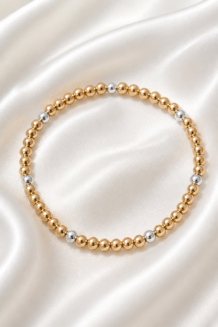 Stillwater Mixed Bead Bracelet — 14K Gold-Filled and Sterling Silver