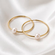 Pearl Hoop Earrings — 14K Gold-Filled