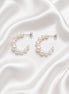 Pearl Hoop Earrings — Sterling Silver